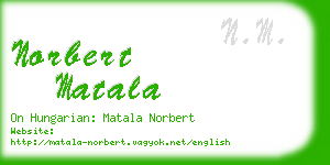 norbert matala business card